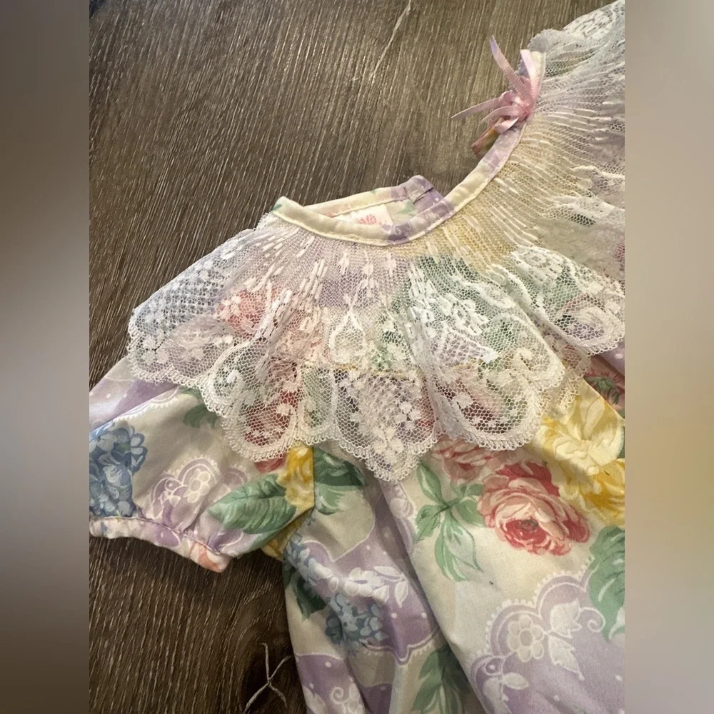 Vintage floral baby romper